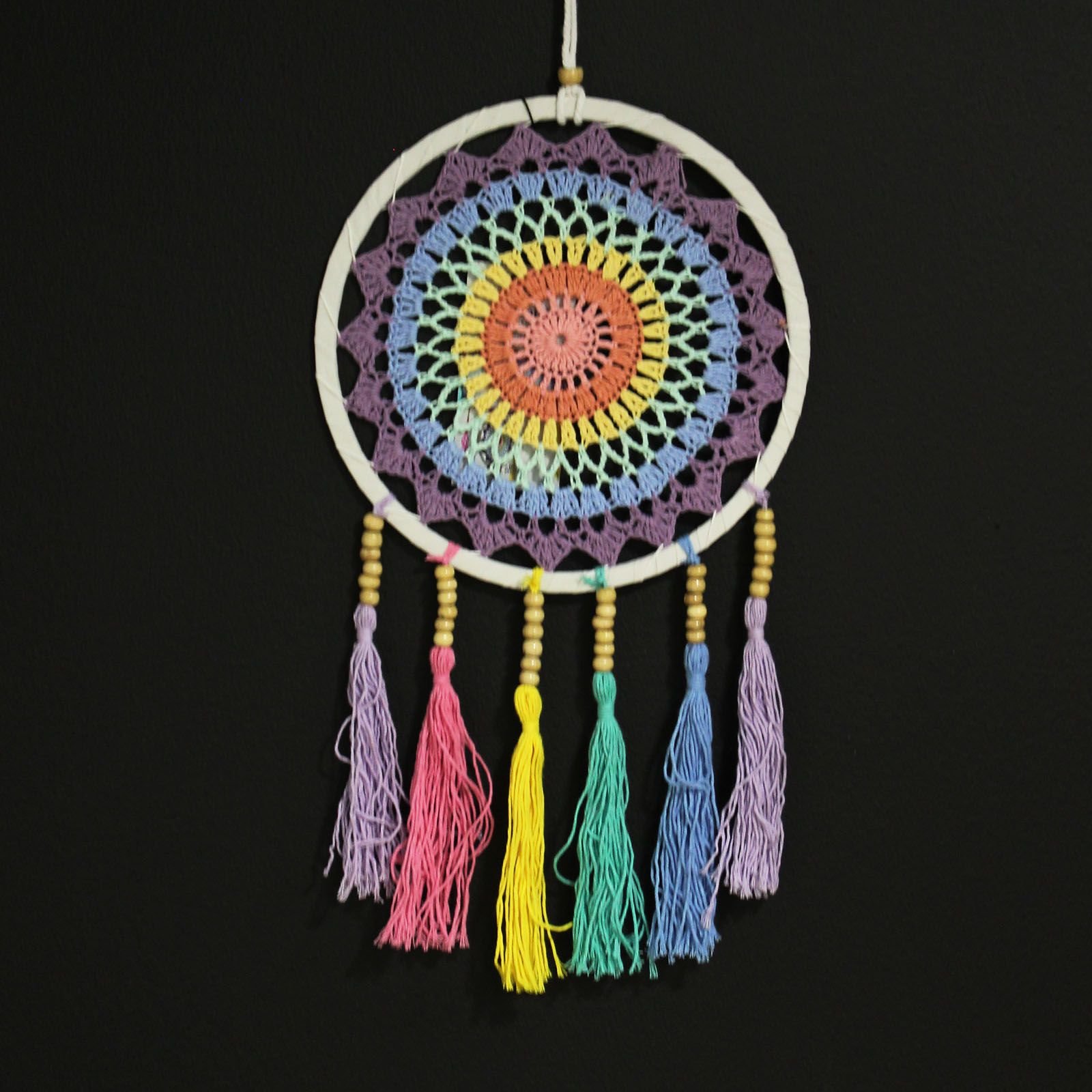Small Dreamcatcher (22x56cm) - Pastel Rainbow - imagine 2