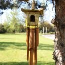Square Seagrass Bird Box with Chimes 49x15cm