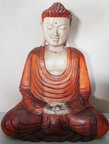 Hand Carved Buddha Statue - 40cm Hand Down - imagine 7
