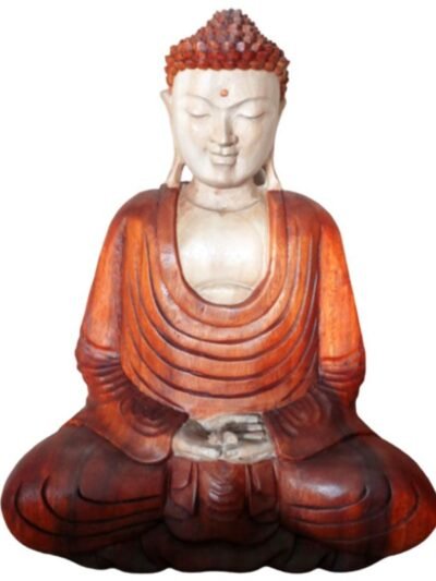 Hand Carved Buddha Statue - 40cm Hand Down