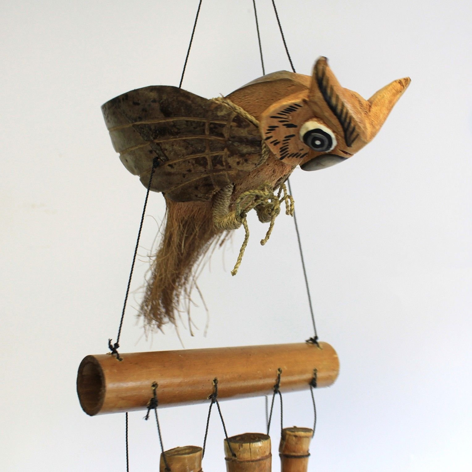 1x Coconut Owl Windchimes - imagine 3