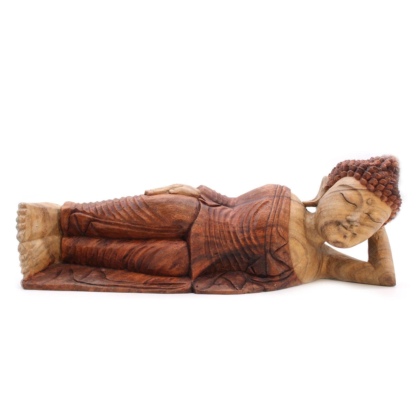 Hand Carved Buddha Statue - 50cm - Sleeping - imagine 5