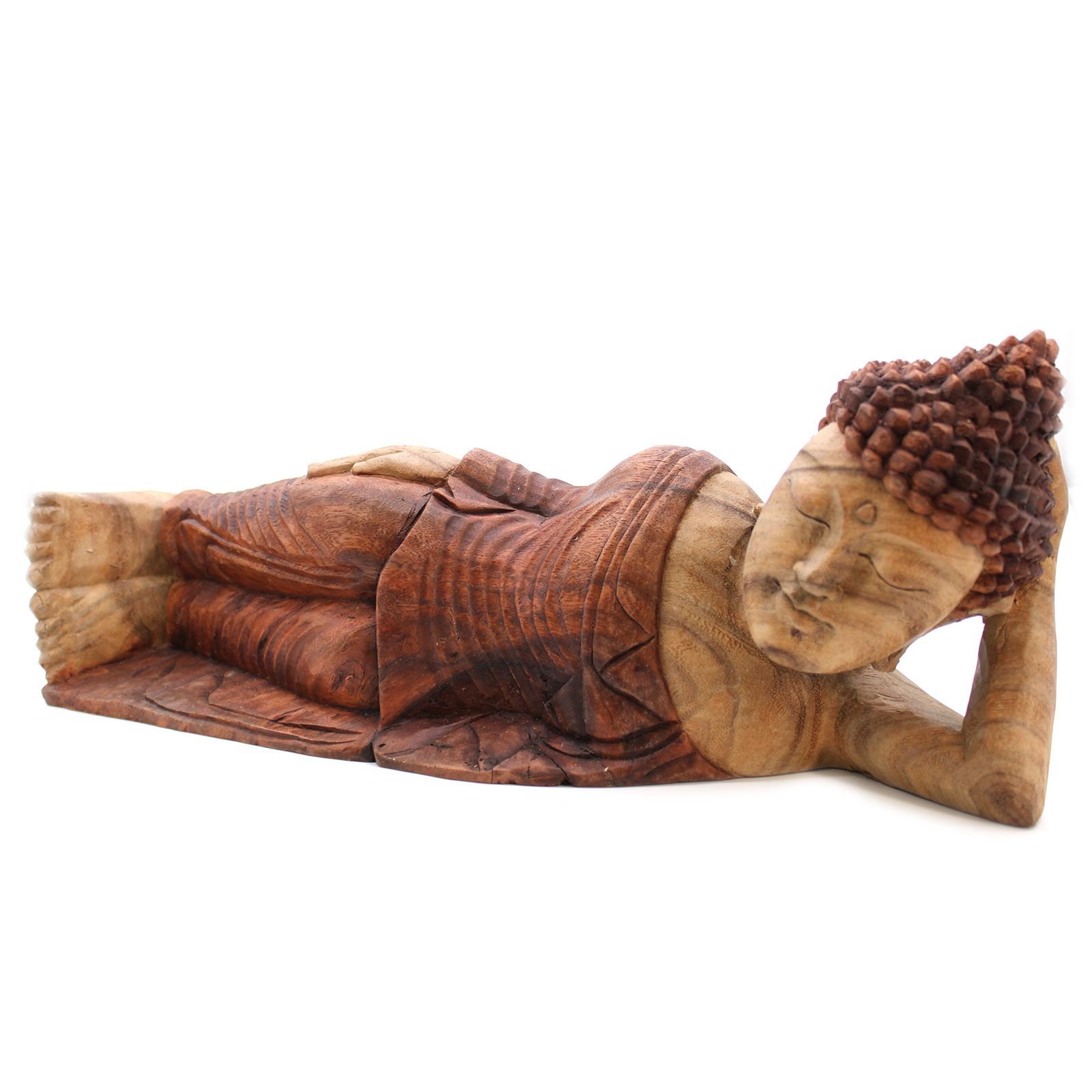 Hand Carved Buddha Statue - 50cm - Sleeping - imagine 6
