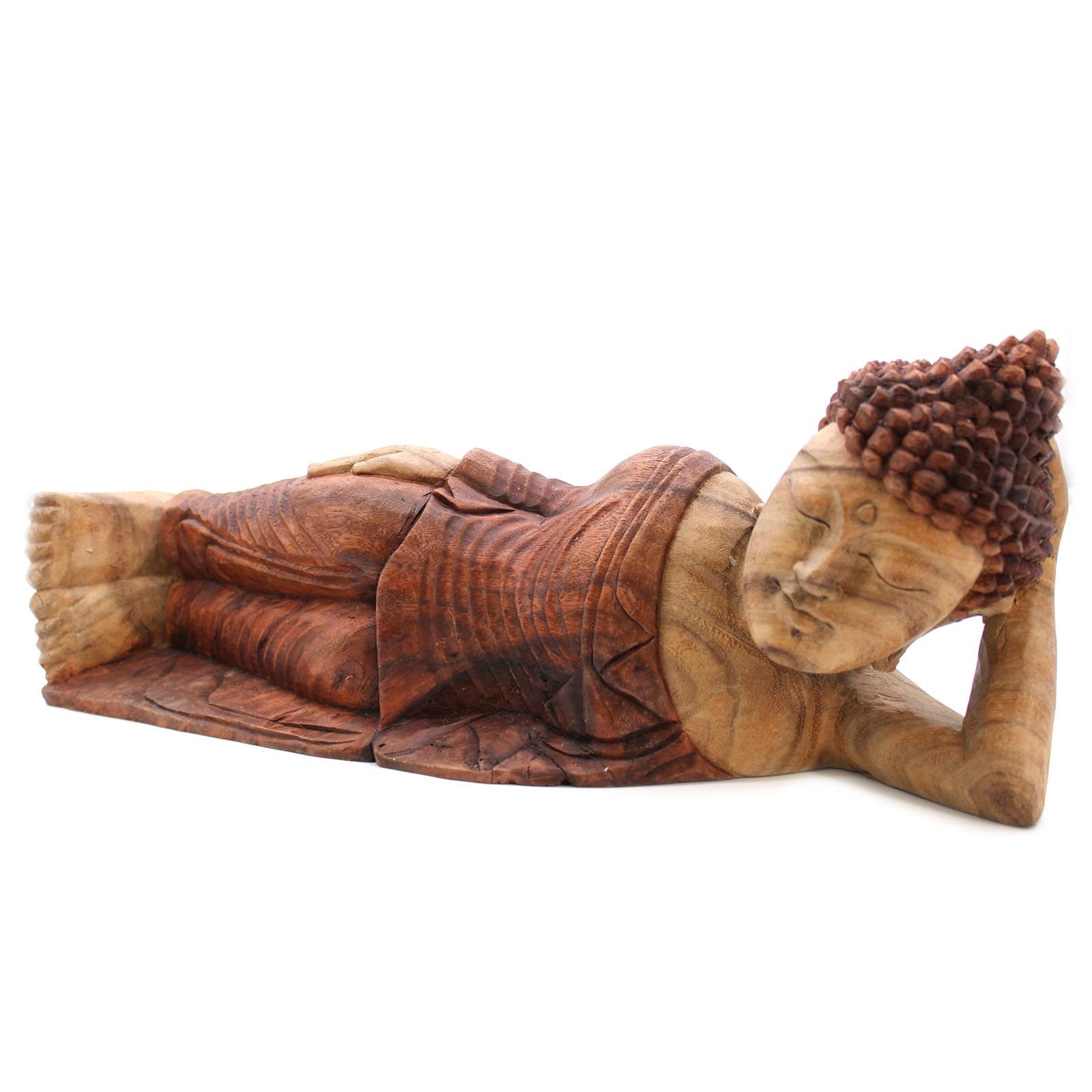 Hand Carved Buddha Statue - 50cm - Sleeping - imagine 7