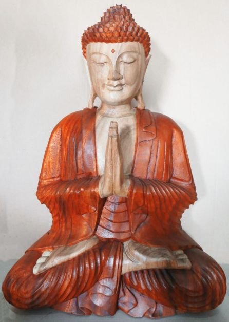 Hand Carved Buddha Statue - 60cm Welcome - imagine 2