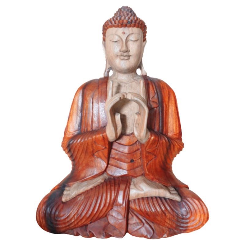 Hand Carved Buddha Statue - 60cm Two Hands - imagine 2