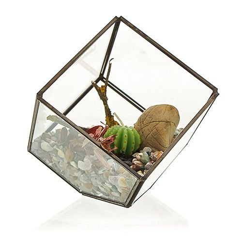Glass Terrarium - Cube on Corner - imagine 2