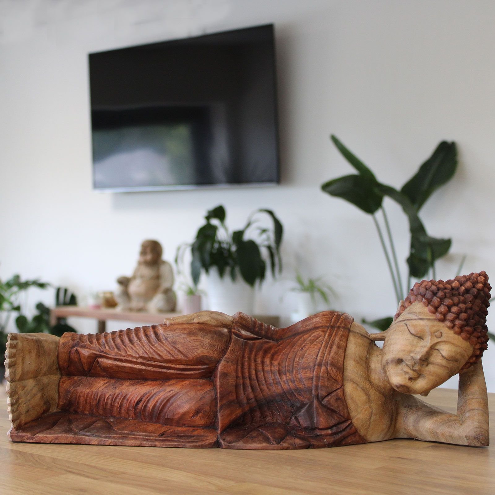 Hand Carved Buddha Statue - 50cm - Sleeping - imagine 3